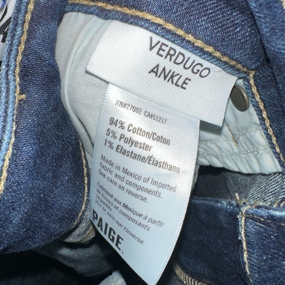 PAIGE women’s verdugo ankle distressed jeans 27 denim contemporary - Picture 3 of 7